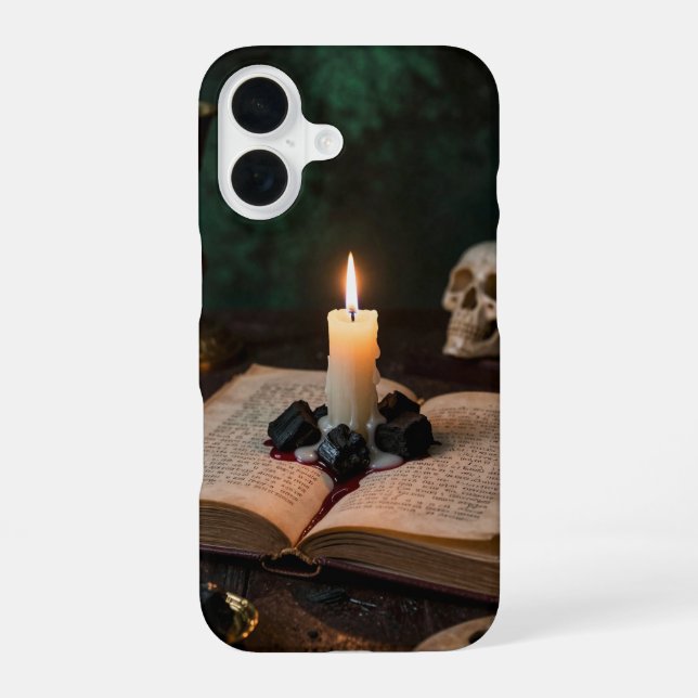 Open Book and Candle Gothic Phone Case (Back)
