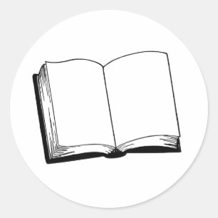 Open Book black and white sticker