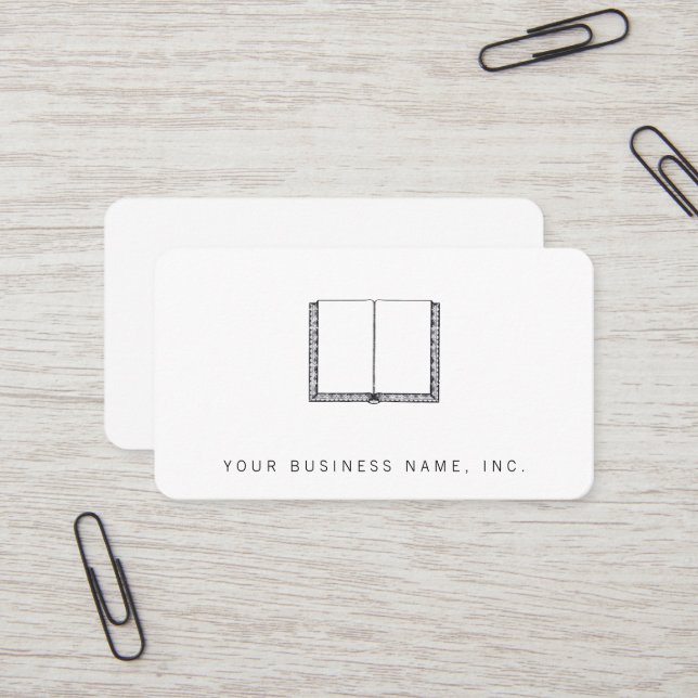 Open Book (Blank Pages) Business Card (Front/Back In Situ)