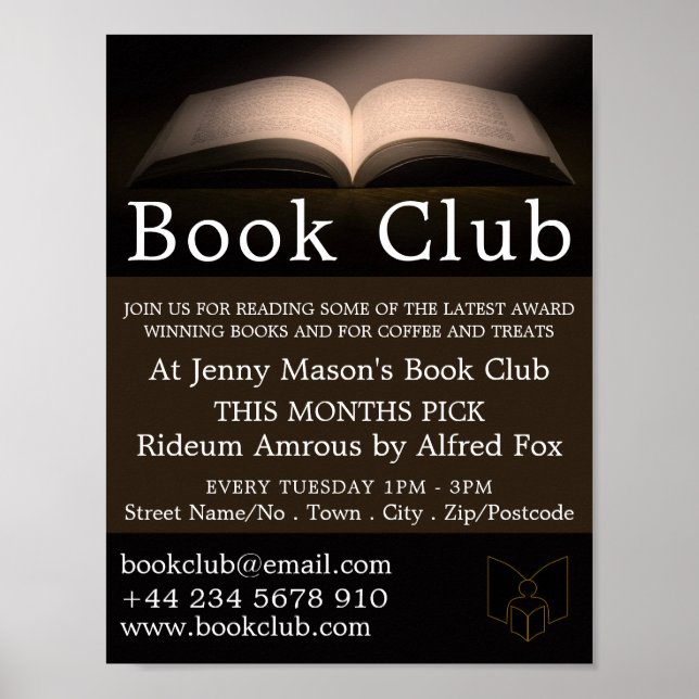 Open Book, Book Club Advertising Poster (Front)