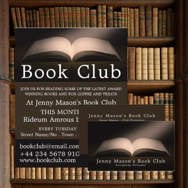 Open Book, Book Club Business Card (Creator Uploaded)