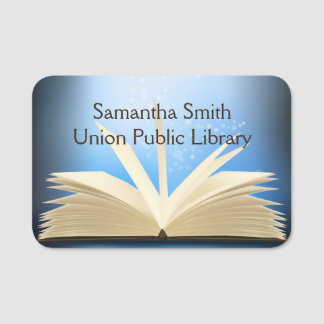 Open Book Design Name Tag