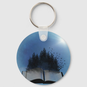 Open Book Forest Key Ring