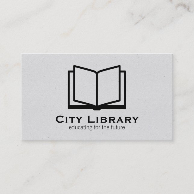 Open Book (grey texture) Business Card (Front)
