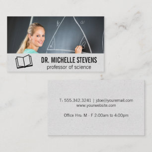 Open Book Logo   Math Teacher   Add Custom Photo Business Card