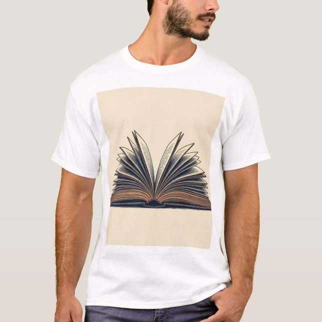 Open Book Pages Turned Literary Escape Infinite St T-Shirt (Front)