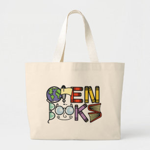 Open Books Jumbo Tote Bag