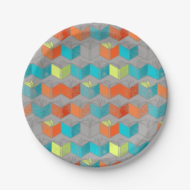 Open books paper plate (Front)