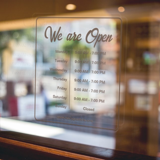 Open Business Hours Time Coffee Shop Brown Script (Creator Uploaded)