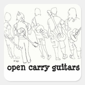 open carry guitars square sticker