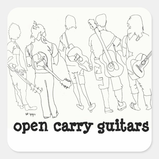 open carry guitars square sticker (Front)