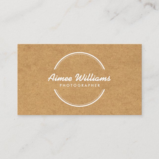 OPEN CIRCLE LOGO on TAN CARDBOARD Business Card (Front)