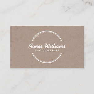 OPEN CIRCLE LOGO on TAN CARDBOARD II Business Card