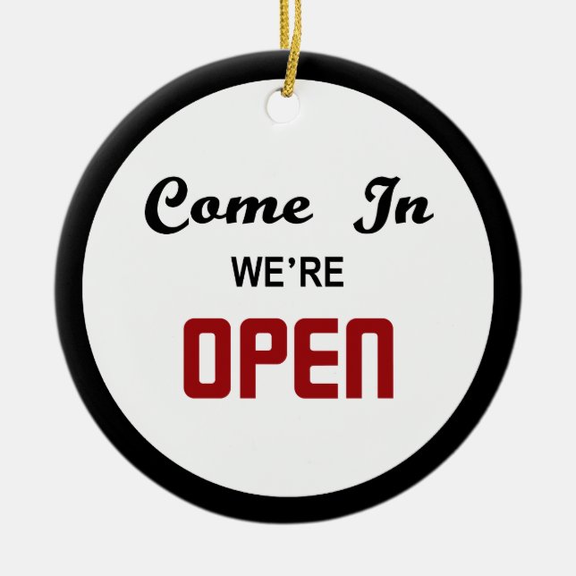 Open Closed Door Hanger Ceramic Tree Decoration (Front)