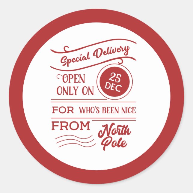 Open December 25th Christmas Stickers (Front)