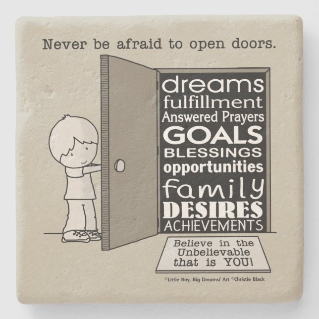 Open Doors Stone Coaster (Front)