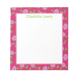 Open Flower Pink on Dark Pink Notepad