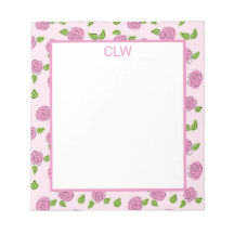Open Flower Pink on Light Pink Notepad