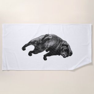 Open Gaze, Playful Stance Beach Towel
