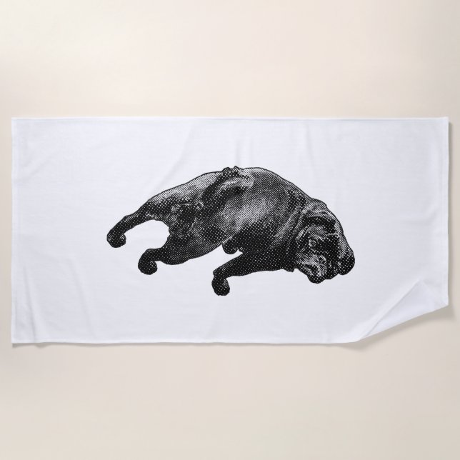 Open Gaze, Playful Stance Beach Towel (Front)