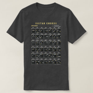 Open Guitar Chords On Front And Back T-Shirt