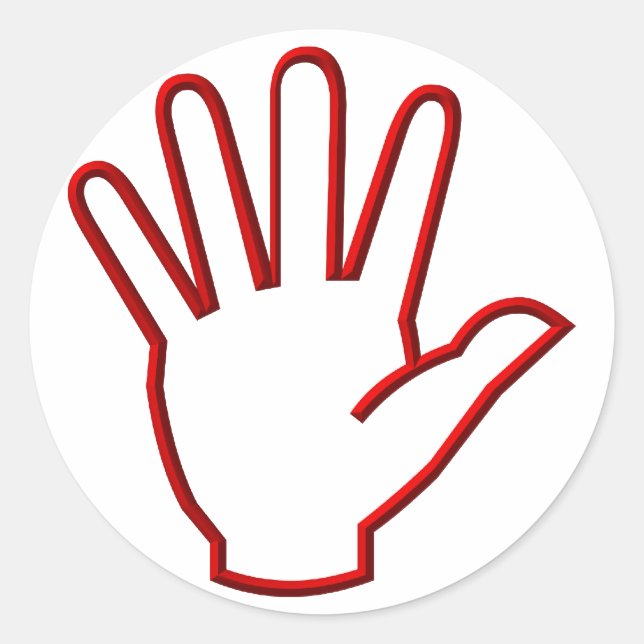 Open Hand/High Five/Wave Classic Round Sticker (Front)