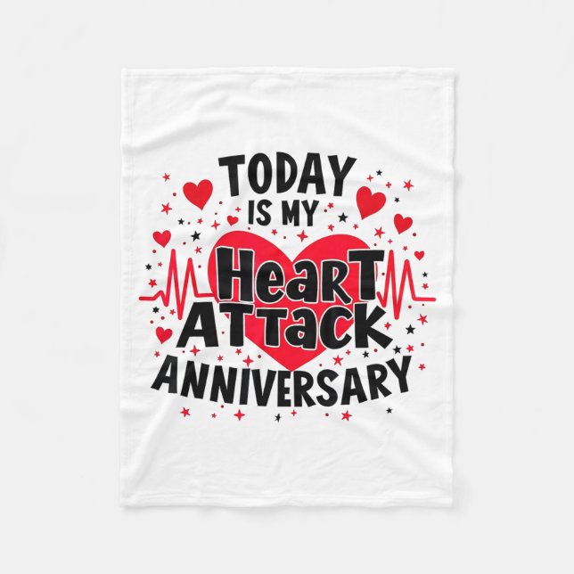 Open Heart Diseases Heart Attack Anniversary Surge Fleece Blanket (Front)