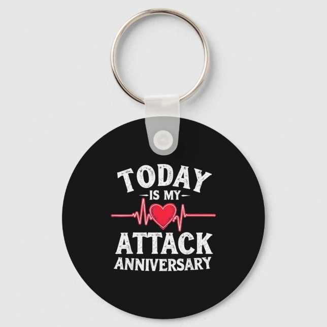 Open Heart Diseases Heart Attack Anniversary Surge Key Ring (Front)