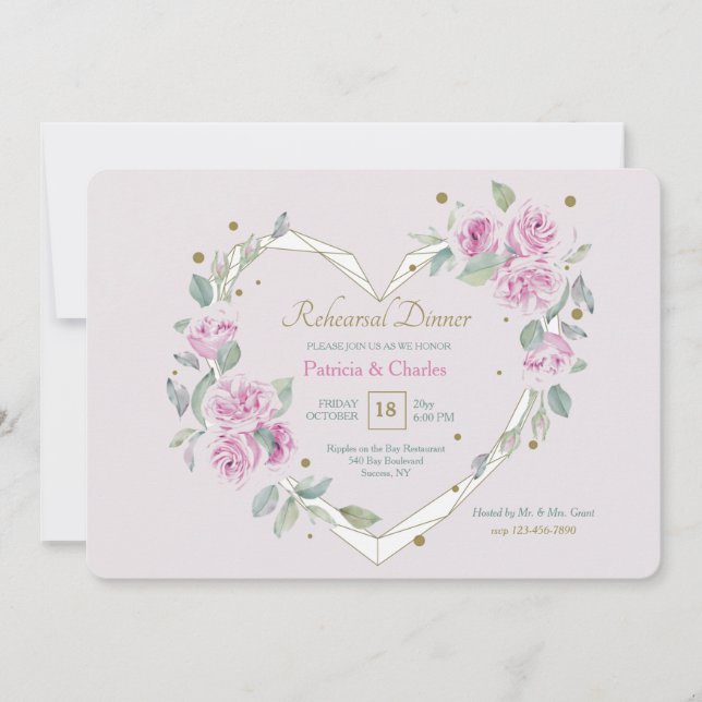 Open Heart Rehearsal Dinner Invitation (Front)