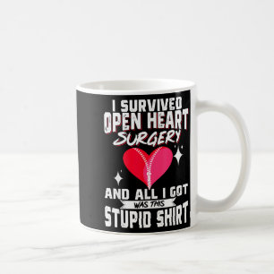 Open Heart Surgery Byp Awareness Heart I Survived Coffee Mug