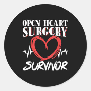 Open Heart Surgery Byp Awareness Heart Open Heart  Classic Round Sticker