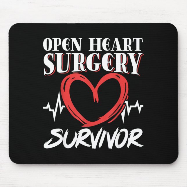 Open Heart Surgery Byp Awareness Heart Open Heart  Mouse Pad (Front)