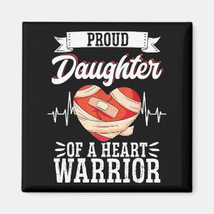 Open Heart Surgery Byp Awareness Heart Proud Daugh Magnet