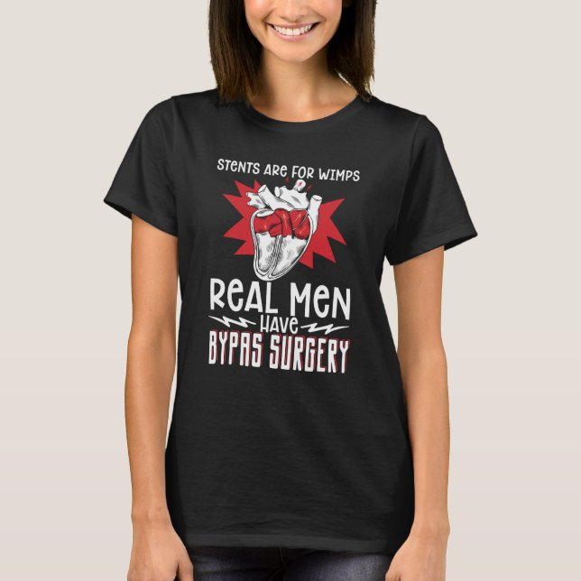 Open Heart Surgery Bypass Awareness Heart Stents A T-Shirt (Front)