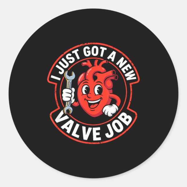 Open Heart Surgery Recovery Funny  Classic Round Sticker (Front)