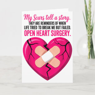 Open Heart Surgery Scars Tell A Story, Heart Attac Card