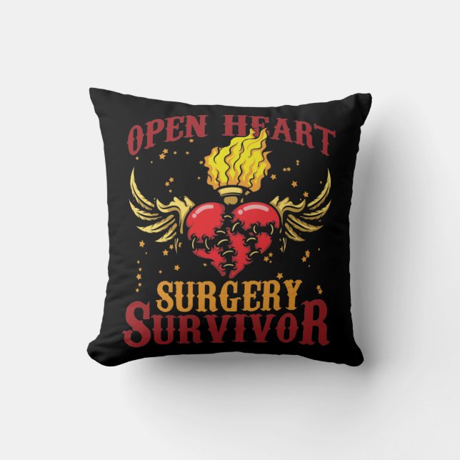 Open Heart Surgery Survivor Bypass Heart Disease Cushion (Front)