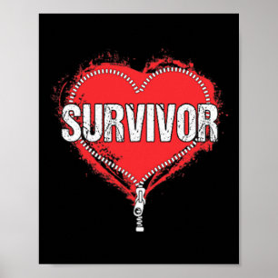 Open Heart Surgery Survivor Cardiac New Life Gift Poster