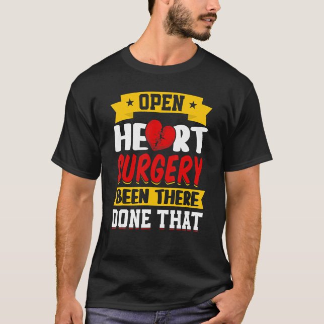 Open Heart Surgery Survivor  CHD CABG Patient Hear T-Shirt (Front)