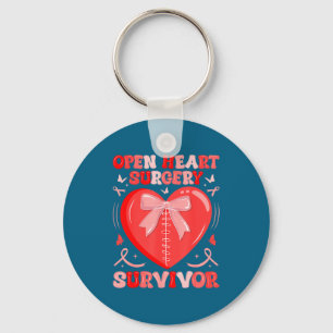 Open heart surgery survivor warrior heart disease key ring