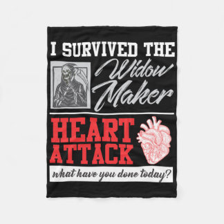 Open Heart Surgery Survivor Widow Maker Heart Atta Fleece Blanket