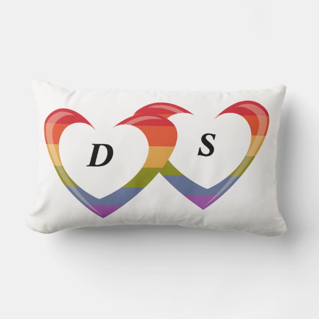 Open Hearts - Monogram Lumbar Cushion (Front)