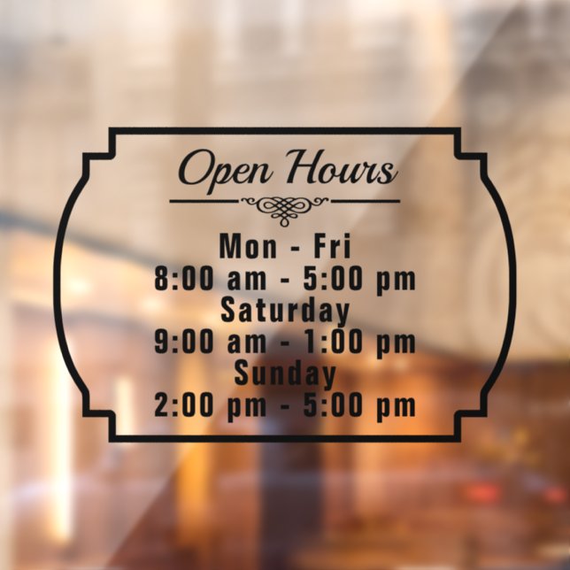 Open Hours of Operation Custom Store Business (Sheet 2)