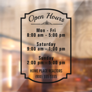 Open Hours of Operation Store Business Custom