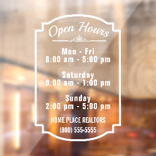 Open Hours of Operation Store Business DIY White