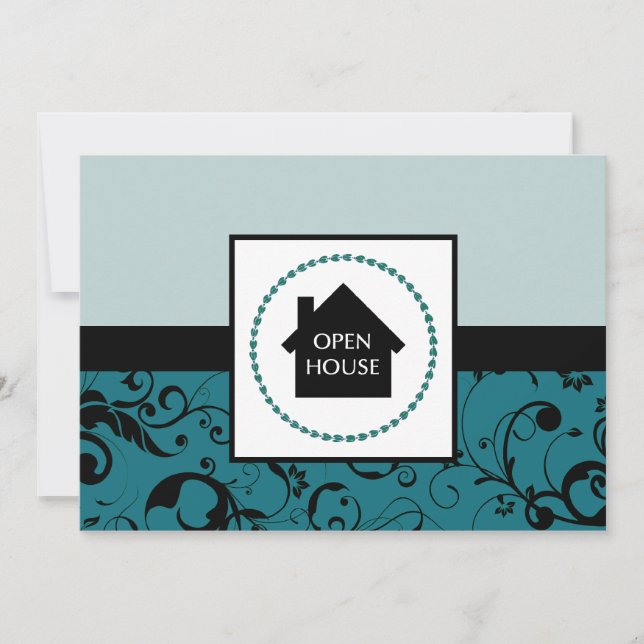 open house announcement : professional damask (Front)