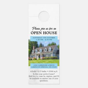 Open House Invitation Real Estate Farming Door Han Hanger