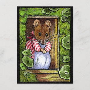 Open House Invite: Mrs. Tittlemouse At Door Invitation