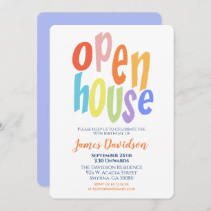 Open House Party Modern Minimal Invitation
