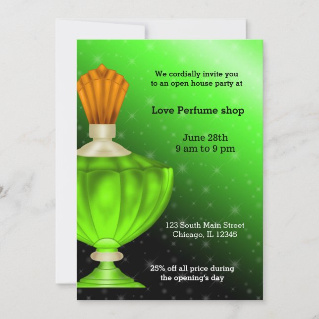 Open House Perfume store Invitation (Front)